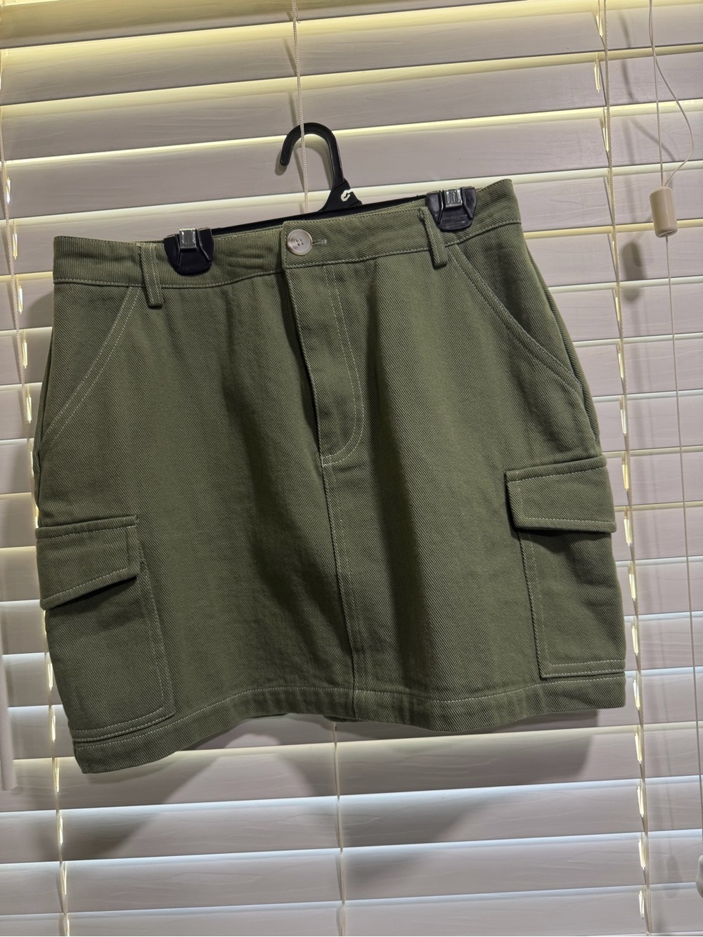 Pink Lily Green Corduroy Mini Skirt